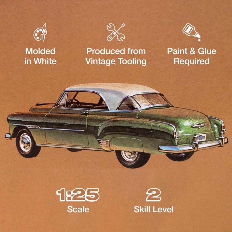 AMT Skill 2 Model Kit 1951 Chevrolet Bel Air 2-in-1 Kit Retro Deluxe Edition 1/25 Scale Model - Image 2